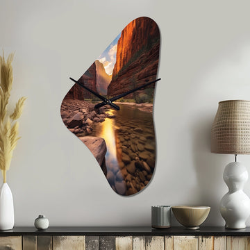 Zion National Park Utah - Asymmetric Metal Wall Clock